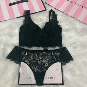 Victoria’s Secret lace floral /mesh dream Angels corset set